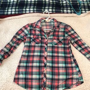 Urban Girl Long Sleeve Plaid Shirt
